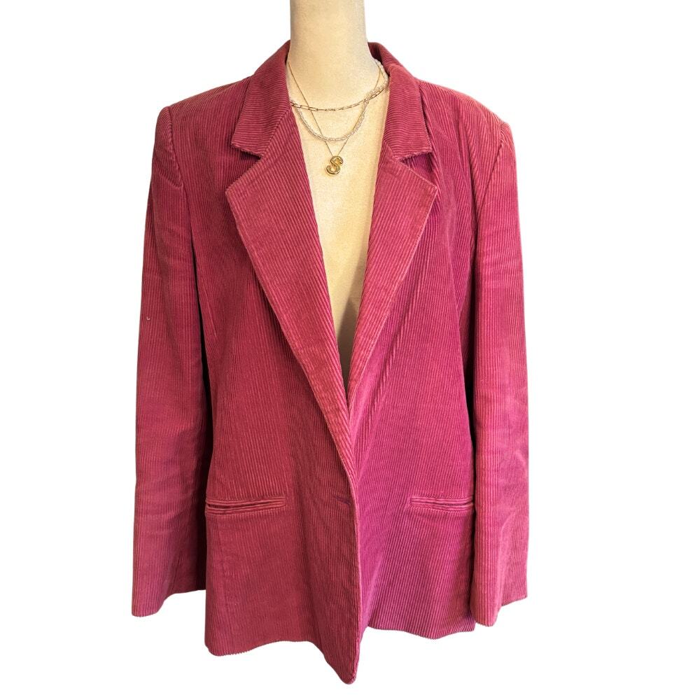 Charisma Vintage Corduroy Blazer Pink Raspberry L/XL circa 1980s